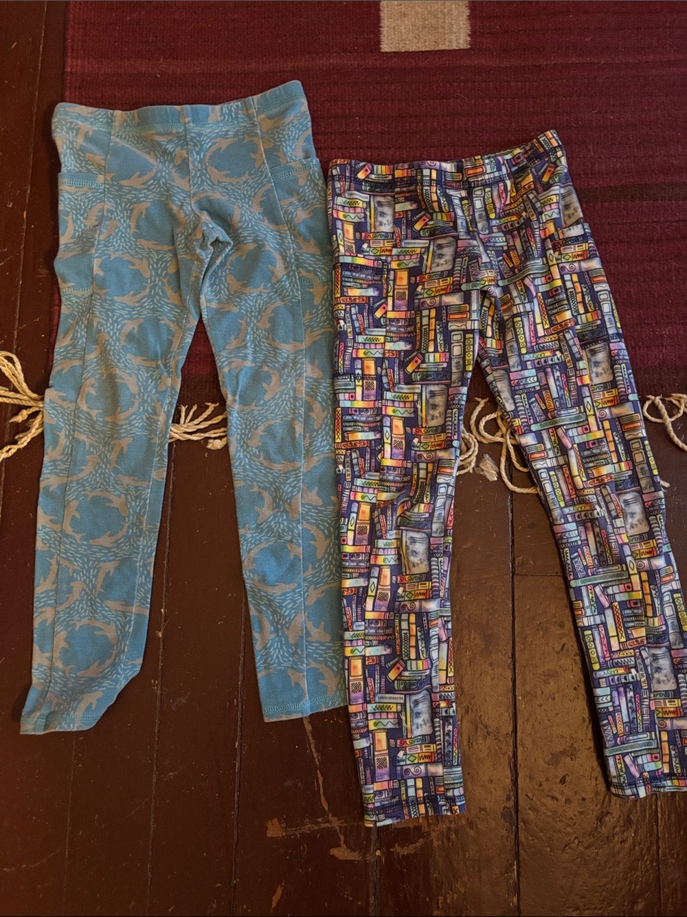 Kids Light Blue Patterned Leggings - Unbranded